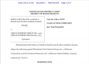 Circle Class action 14042026