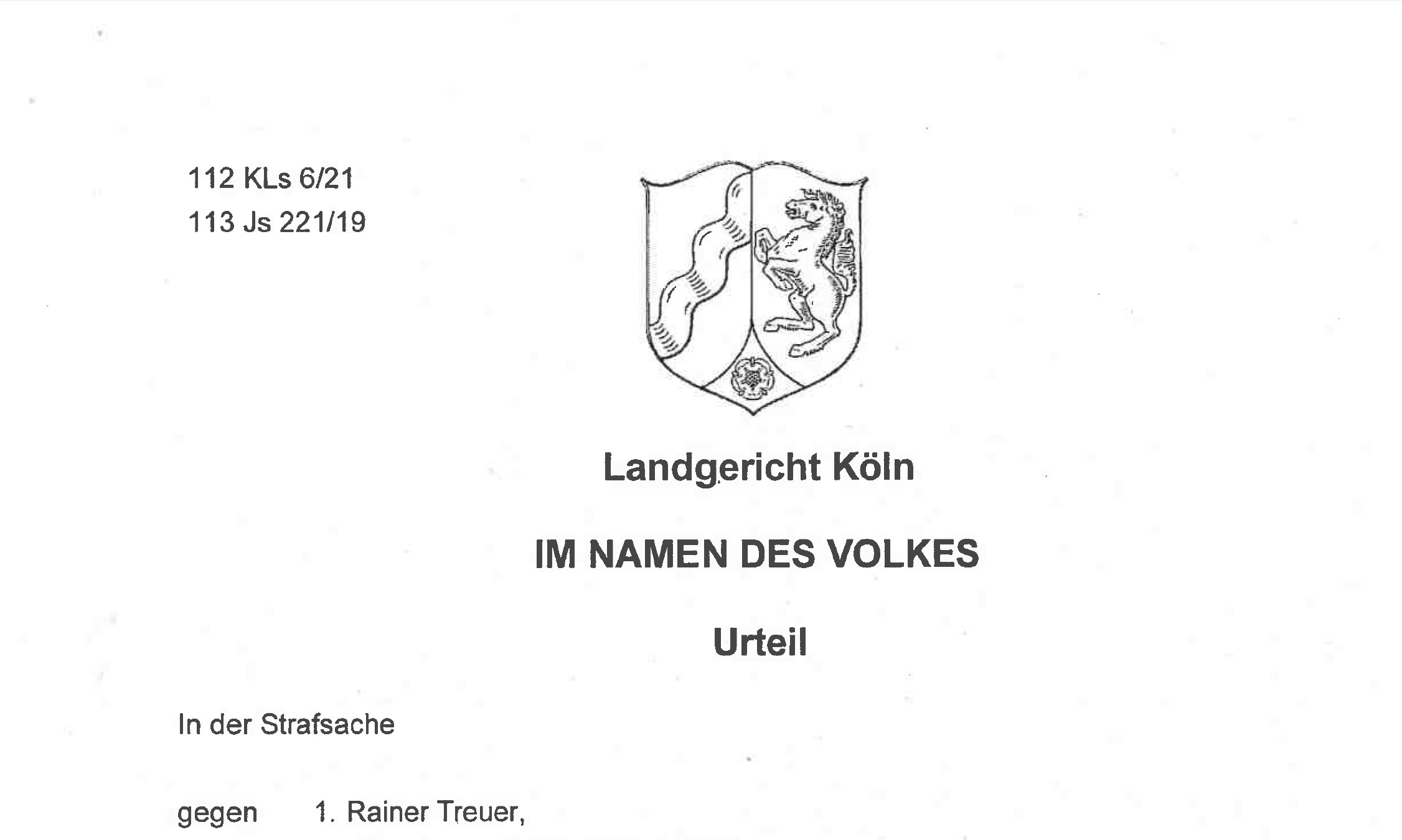 Rainer Treuer court judgement