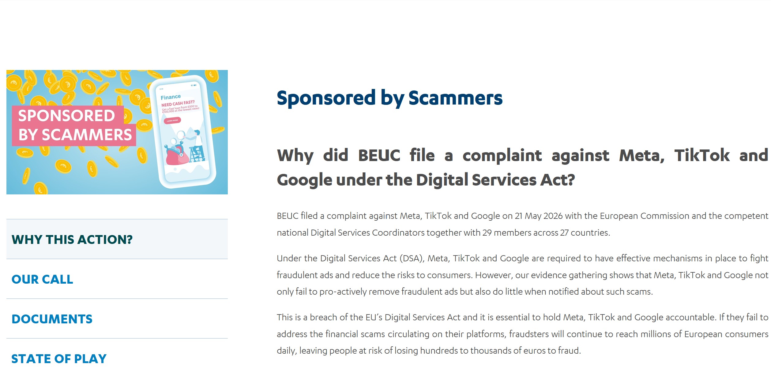 BEUC files a complaint against Meta