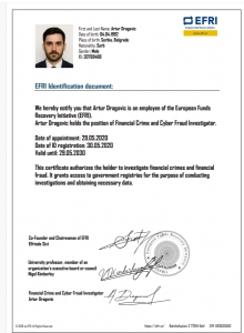 Fake EFRI Investigator IDs