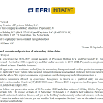 letter regarding the annual accounts