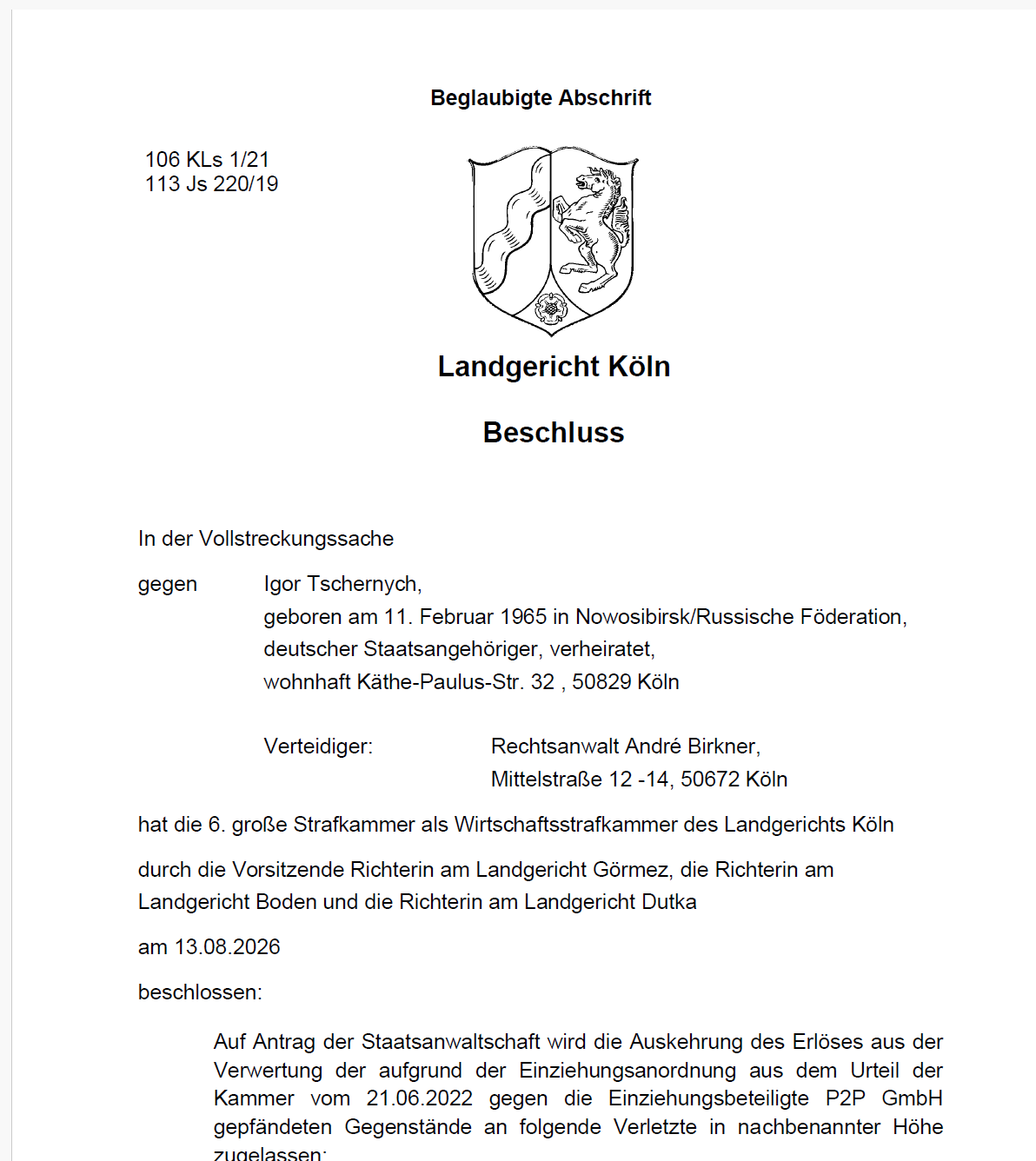 LG Köln P2P