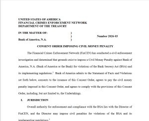 FinCen BSA enforcement