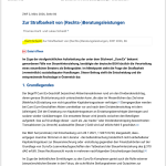 Zur Strafbarkeit von (Rechts)Beratungs-dienstleistungen
